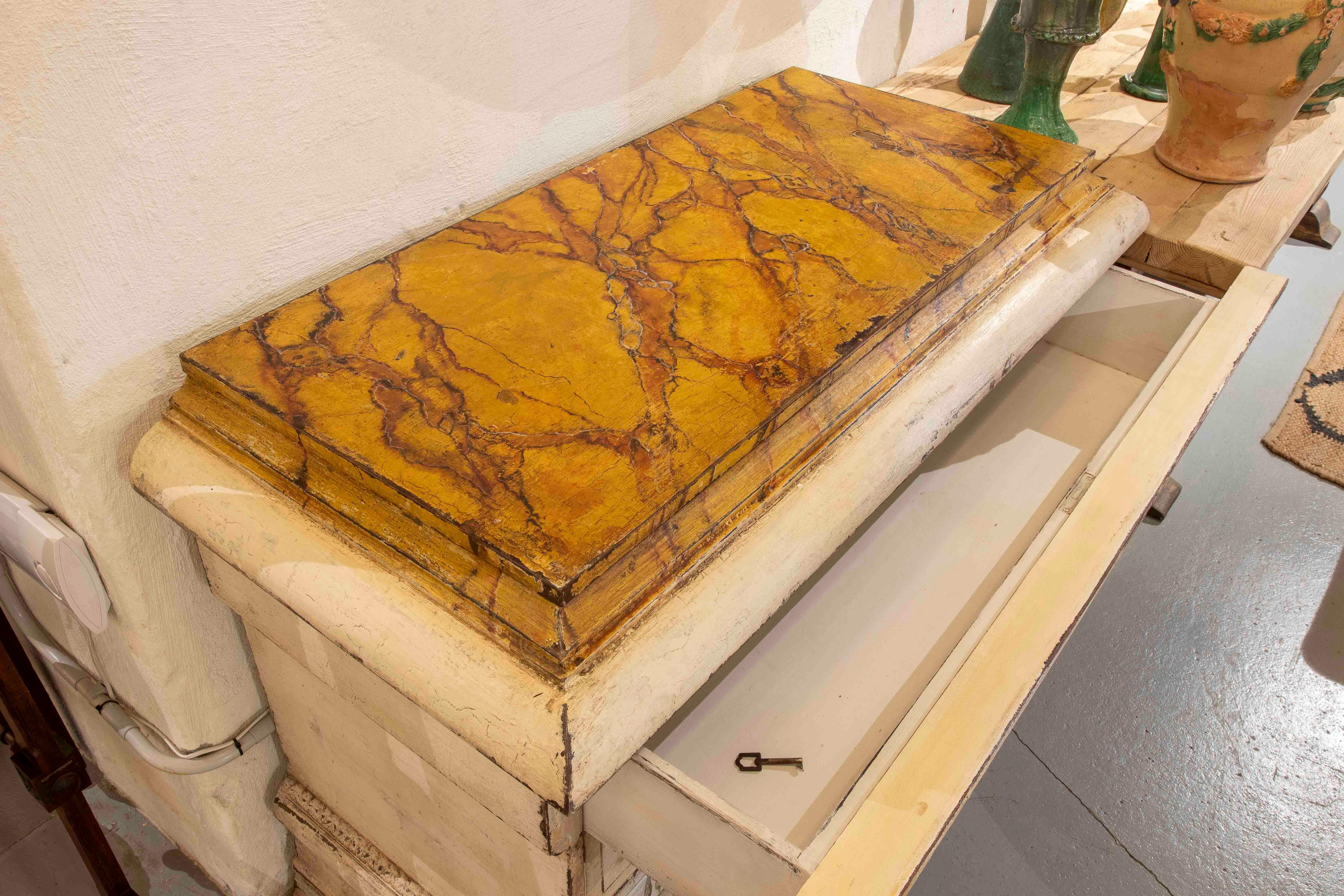 19th Hand-Painted Italian Chest of Drawers with Country Scenes For Sale 2