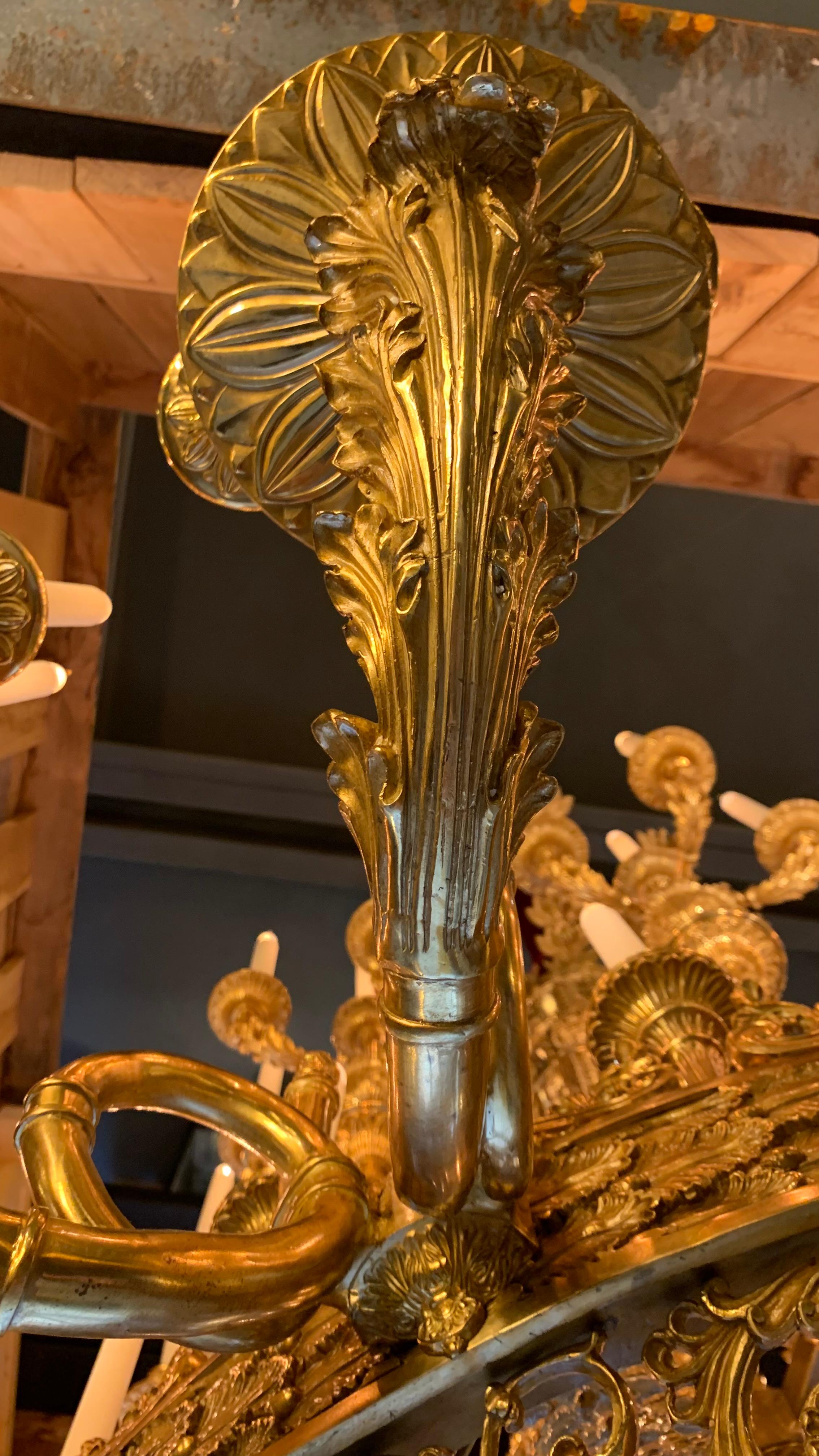 19. Eremitage Palast St. Petersburg Kronleuchter 112 Lights Bronze Gold 18k satiniert (19. Jahrhundert) im Angebot
