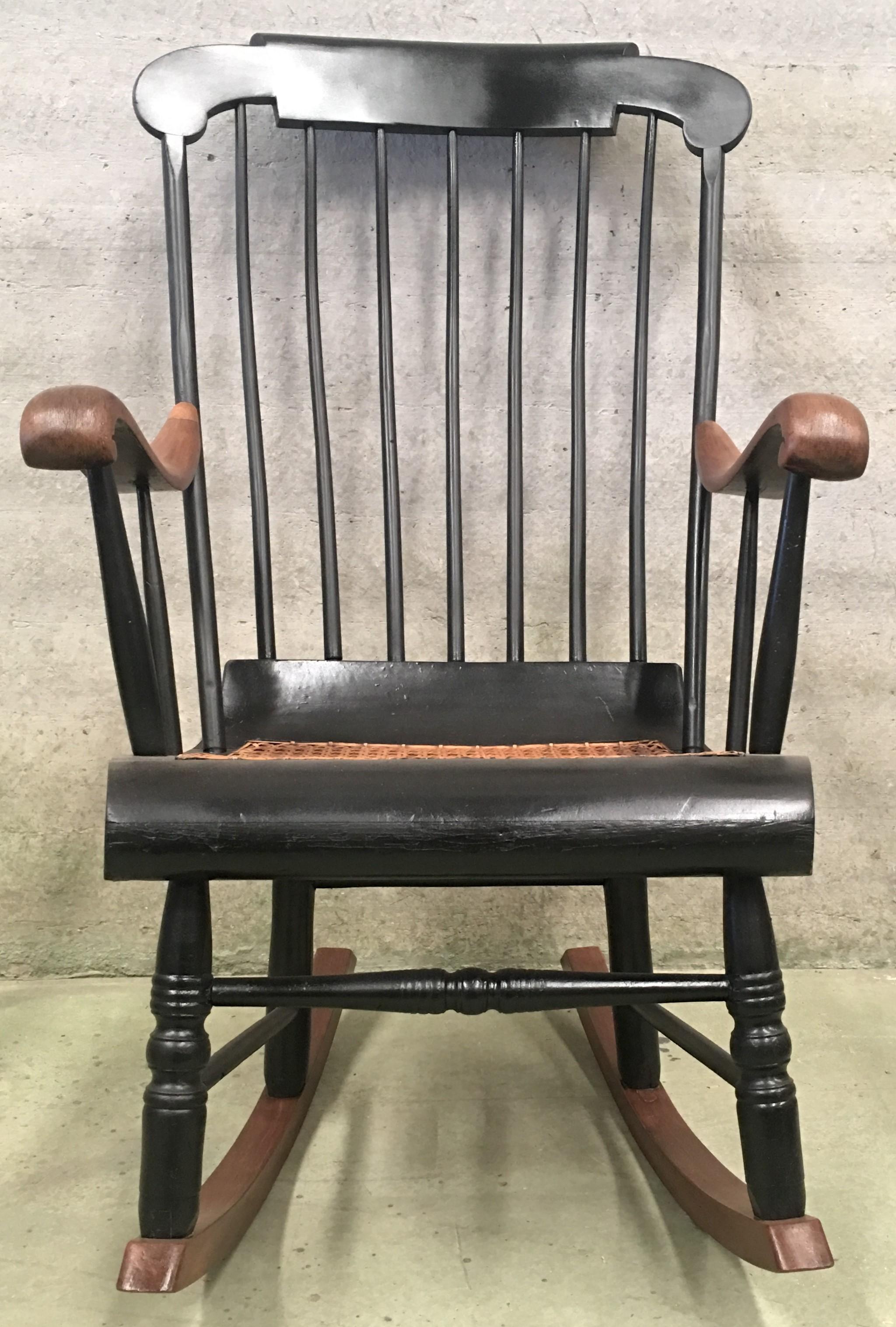 black painted rocking chair
