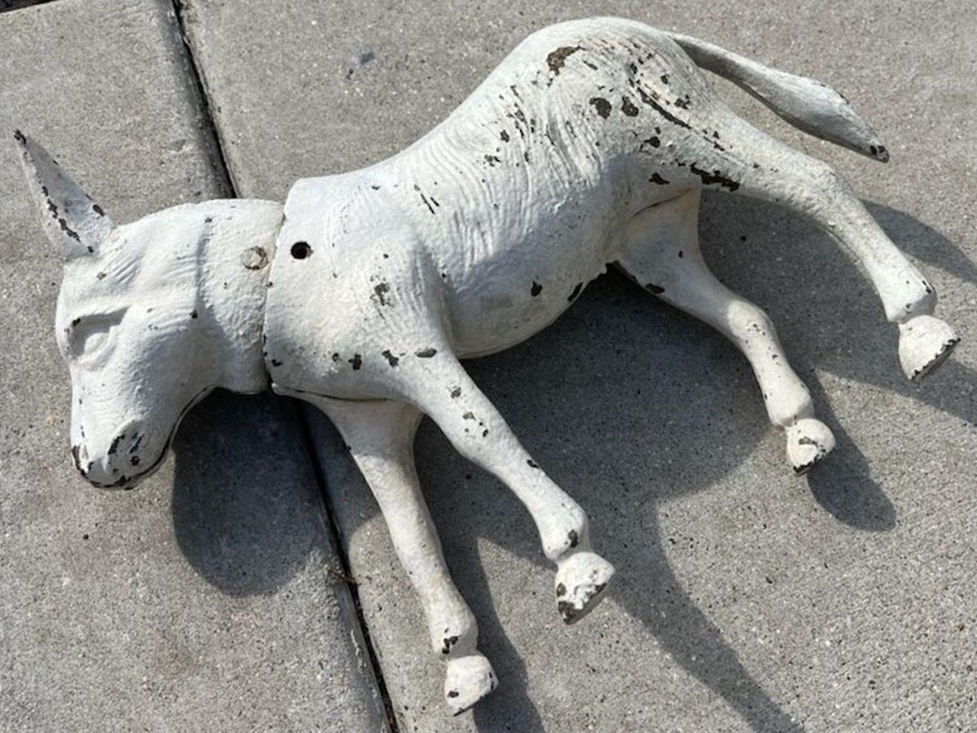 Adirondack 19th Iron Donkey in Original White Paint For Sale