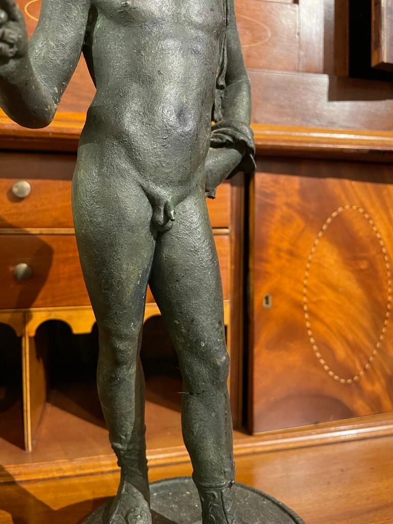19th Italian Century Grand Tour Bronze Sculpture of Nude Narcissus For Sale 2