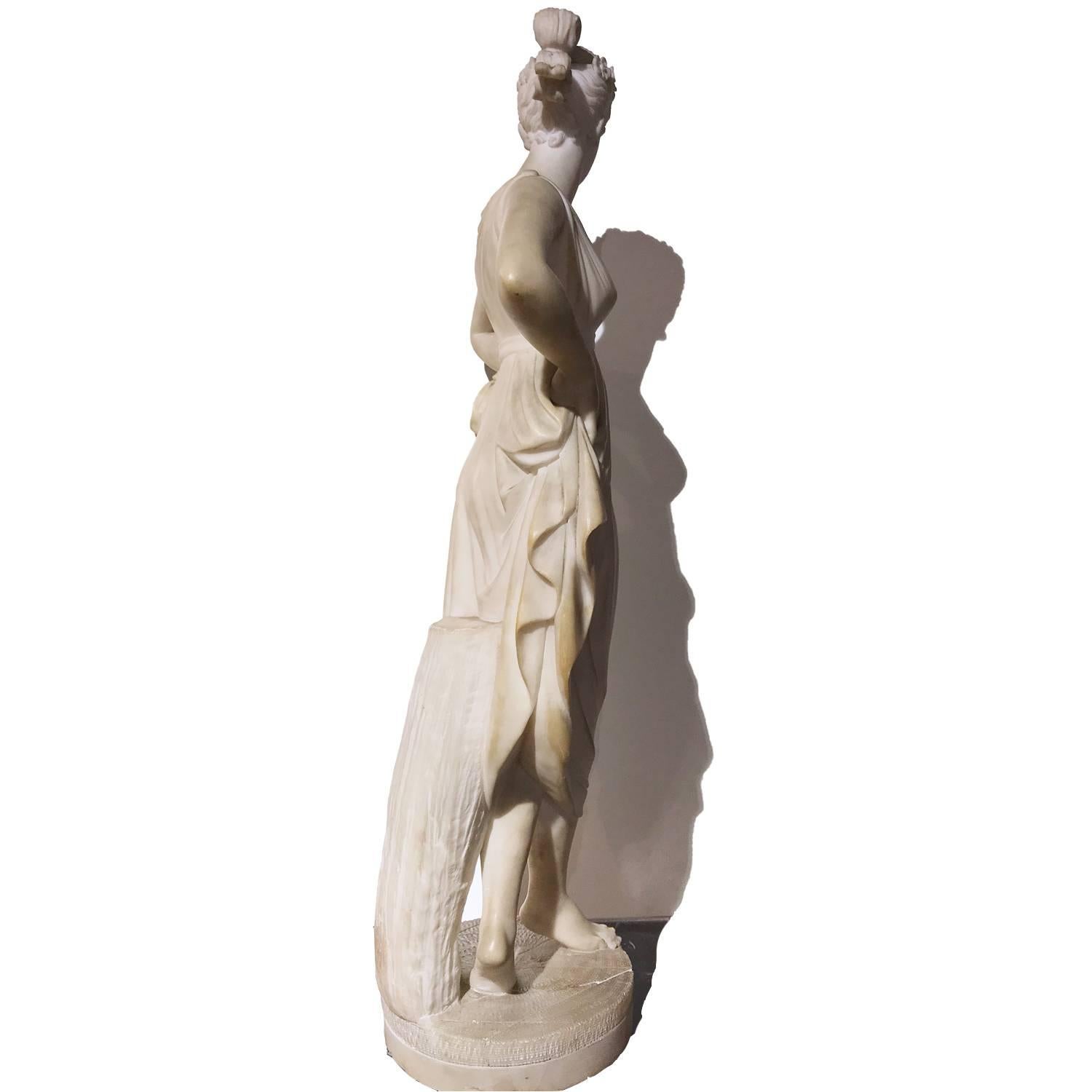 Italian Neoclassical Alabaster Sculpture of Dancer after Antonio Canova 6