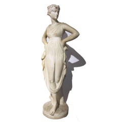 Italian Neoclassical Alabaster Sculpture of Dancer after Antonio Canova