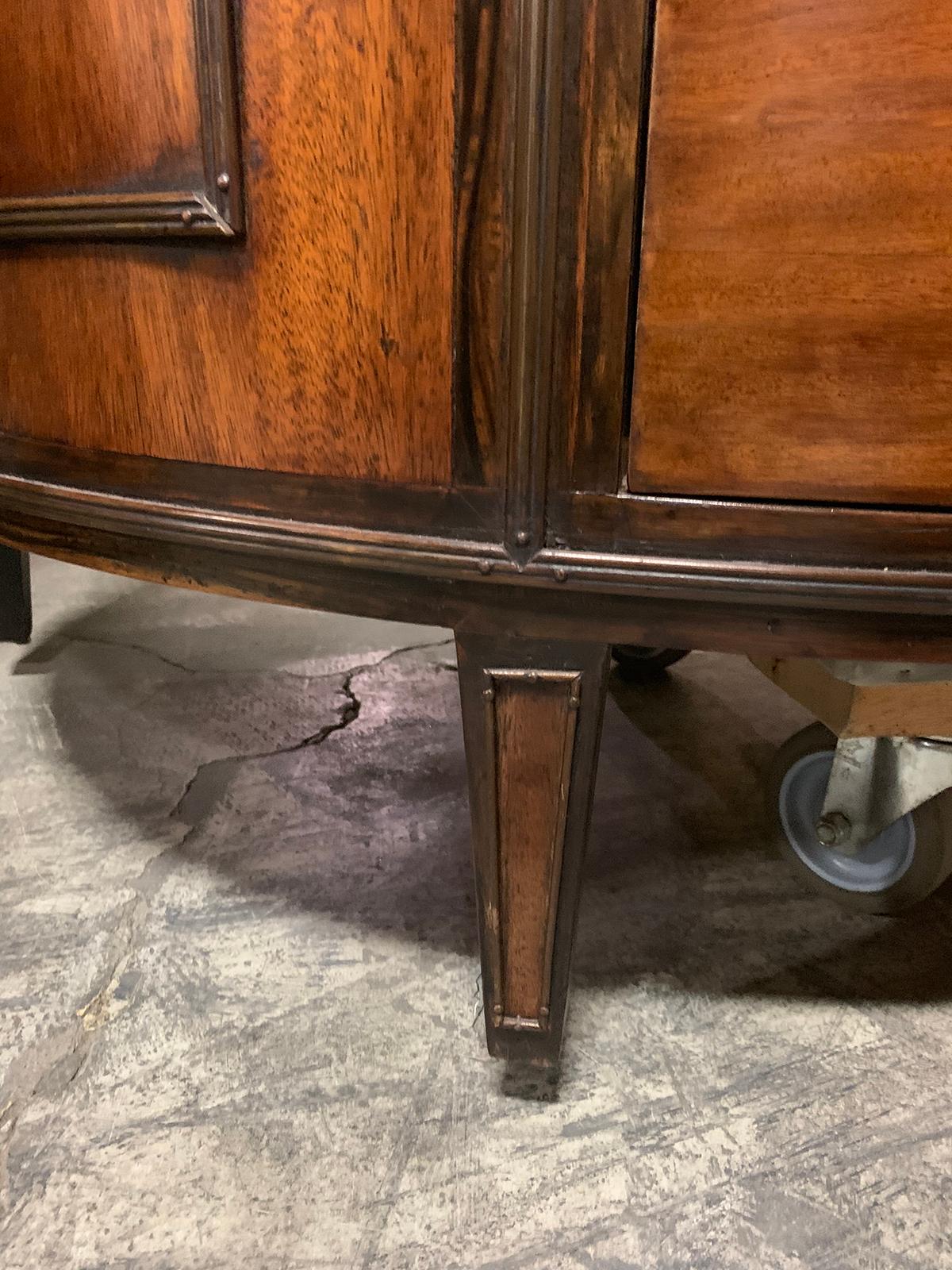 19th Continental Marble Top Demilune Commode with Diamond Detail For Sale 12