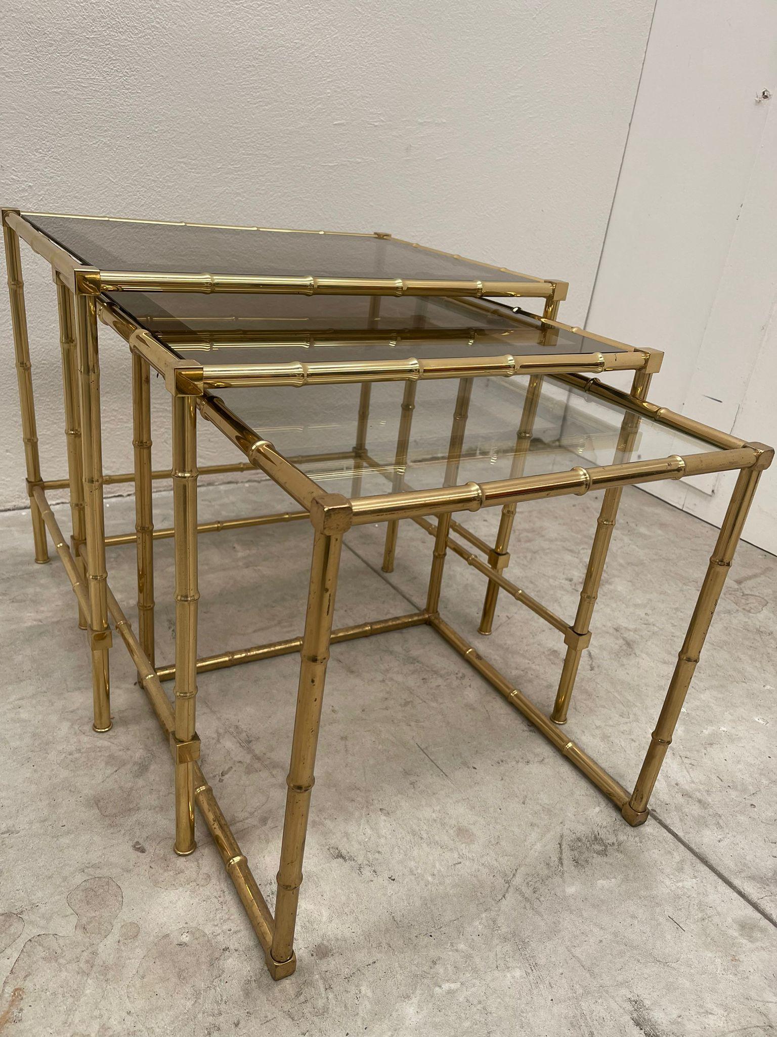19th Italian Set Brass Tables For Sale 1