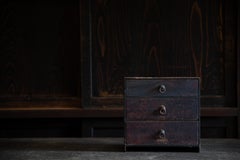 19th Japanese antique Urushi small Tansu box chest of drawers wabi sabi mingei