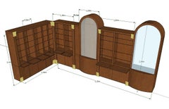 19th Large Empire Style Mahogany Bookcase from French Chateau