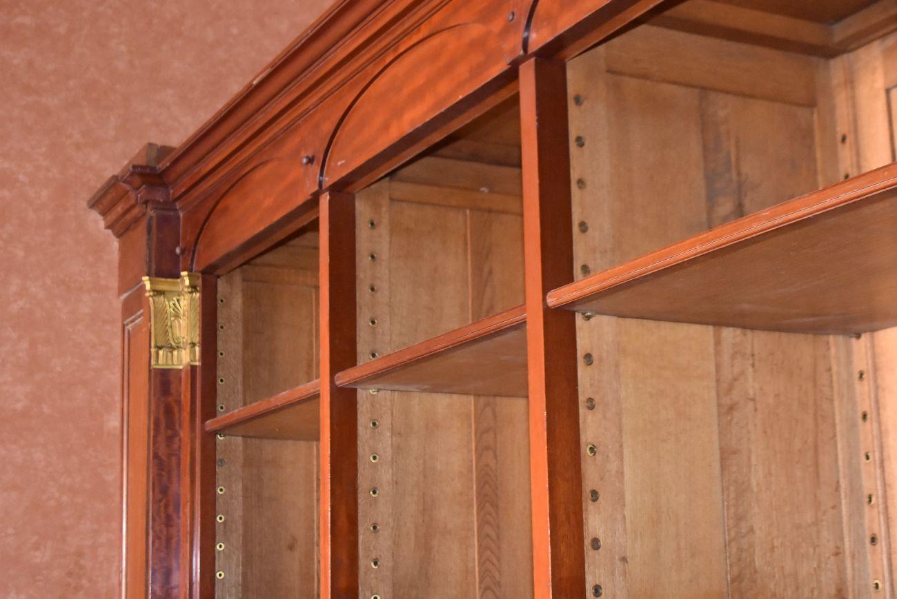 19th Large Empire Style Mahogany Bookcase from French Chateau For Sale 3