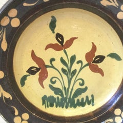 19th Large French Pottery Savoie Floral Platter