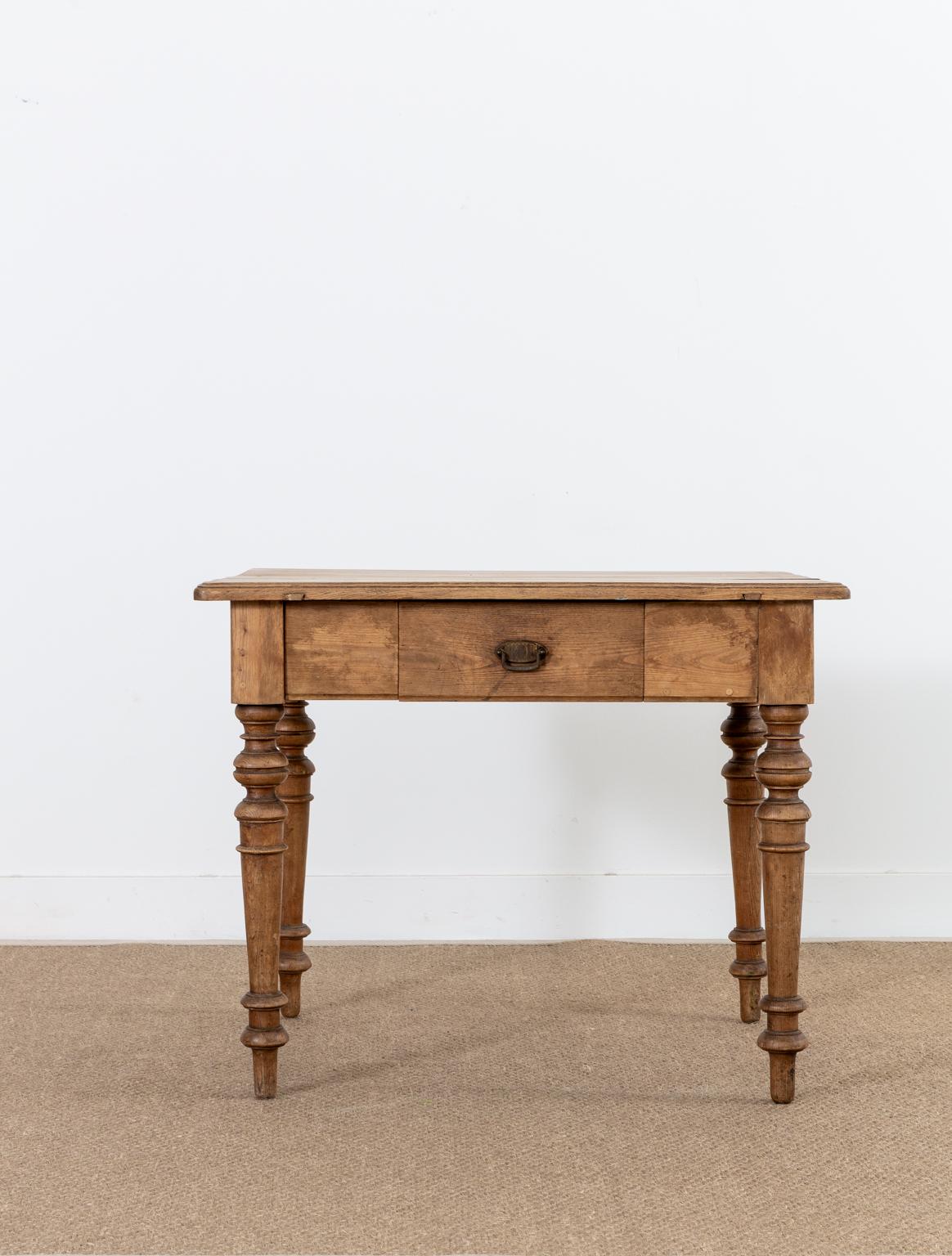 Hand-Crafted 19th Louis Philippe Farmhouse Fruitwood Writing Table