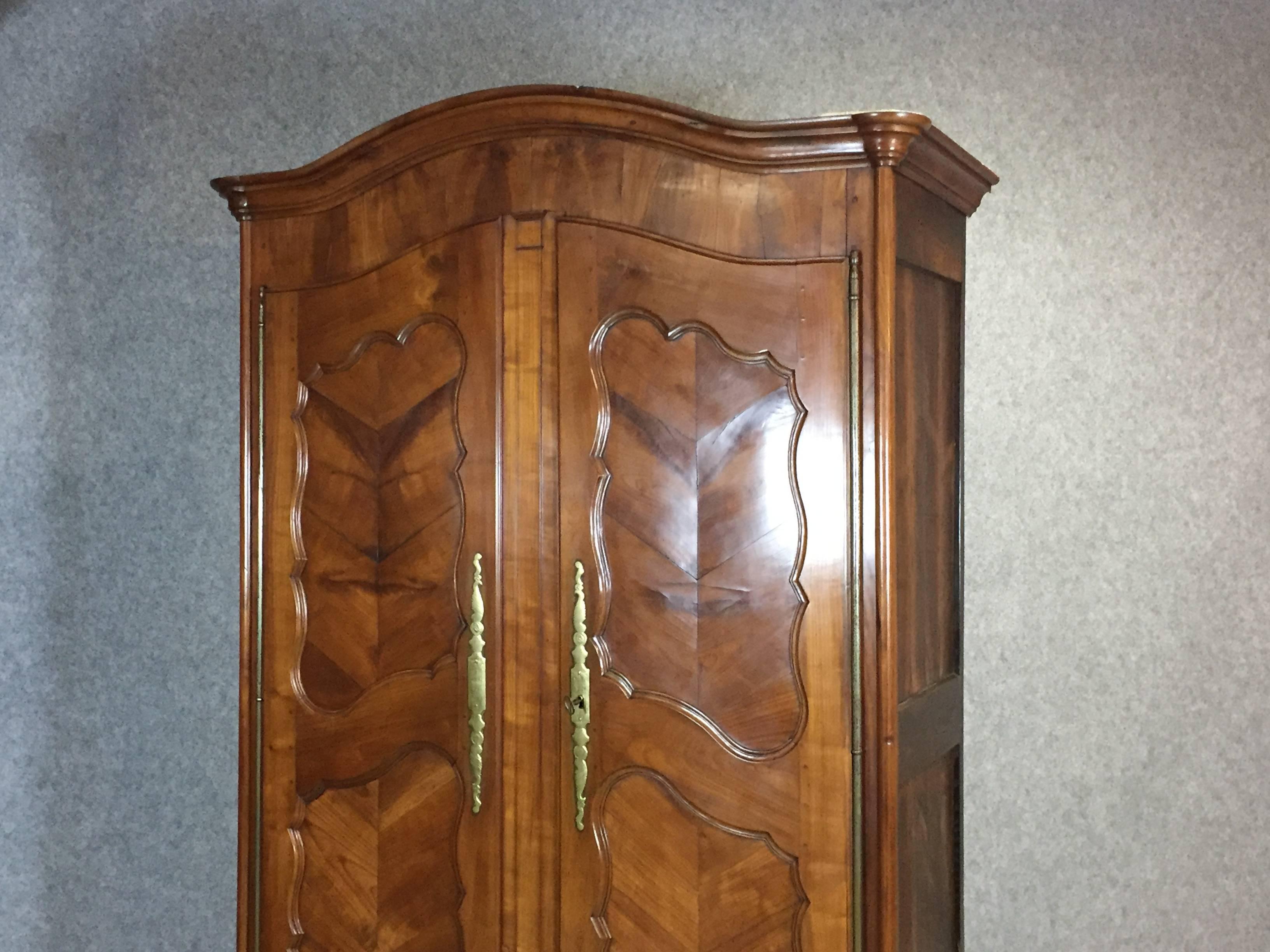 19th Louis XV Style Fruit Wood Wardrobe For Sale 3