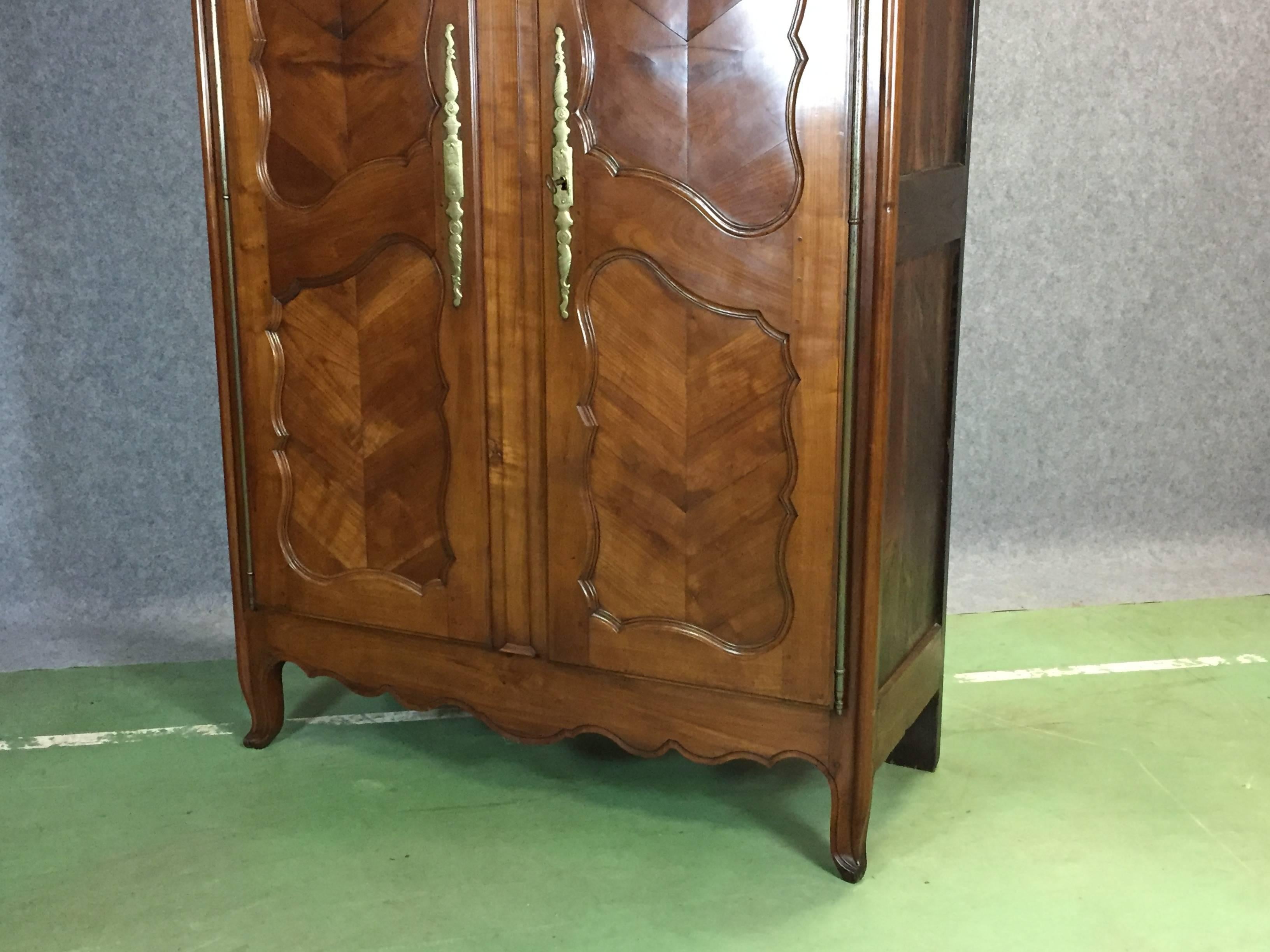 19th Louis XV Style Fruit Wood Wardrobe For Sale 4