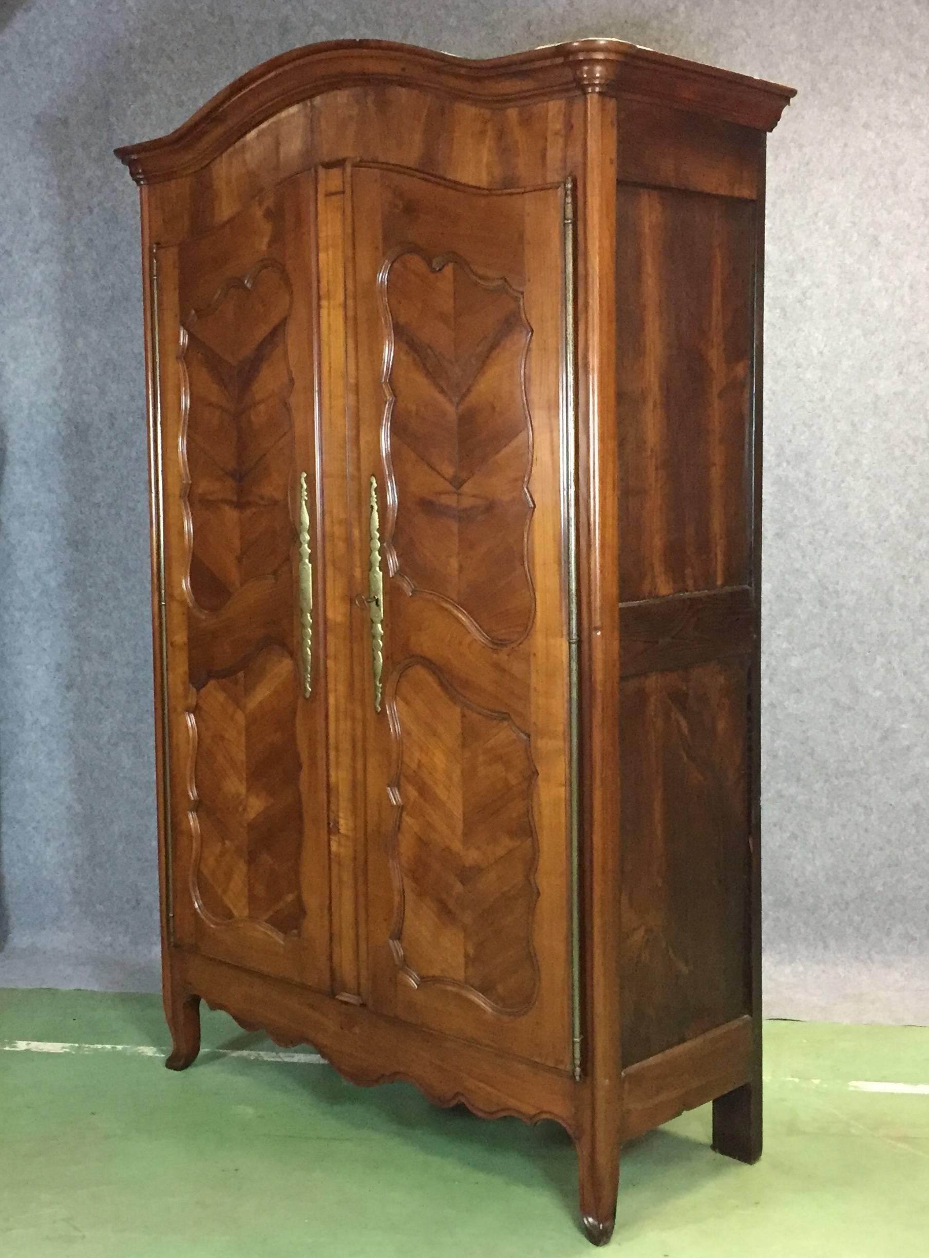 19th Louis XV Style Fruit Wood Wardrobe For Sale 5