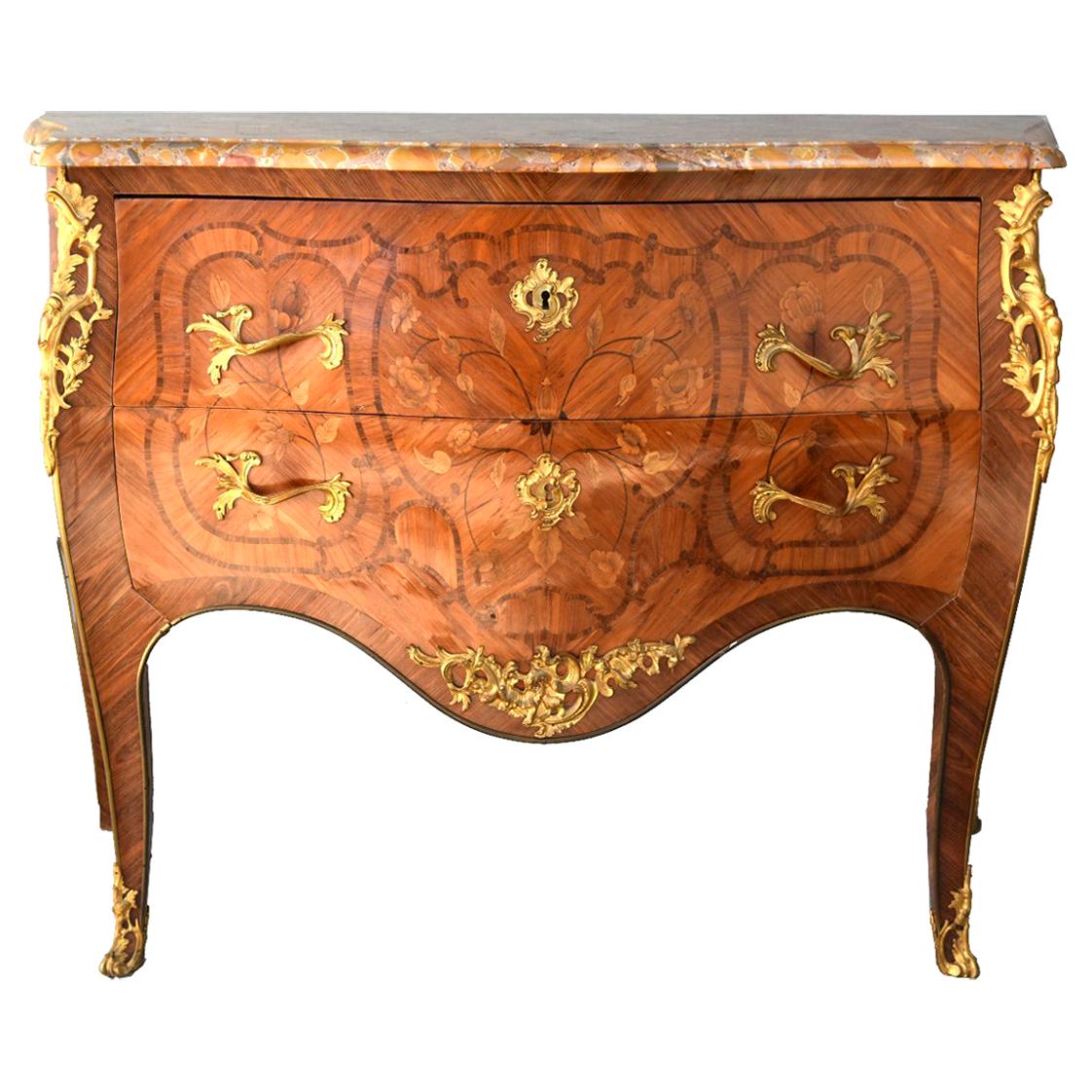 19th Louis XV Style Sauteuse Commode Stamped Rosewood Mercier, Paris For Sale