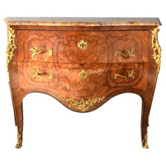 Commode Sauteuse de style Louis XV du 19ème siècle estampillée Mercier en bois de rose, Paris