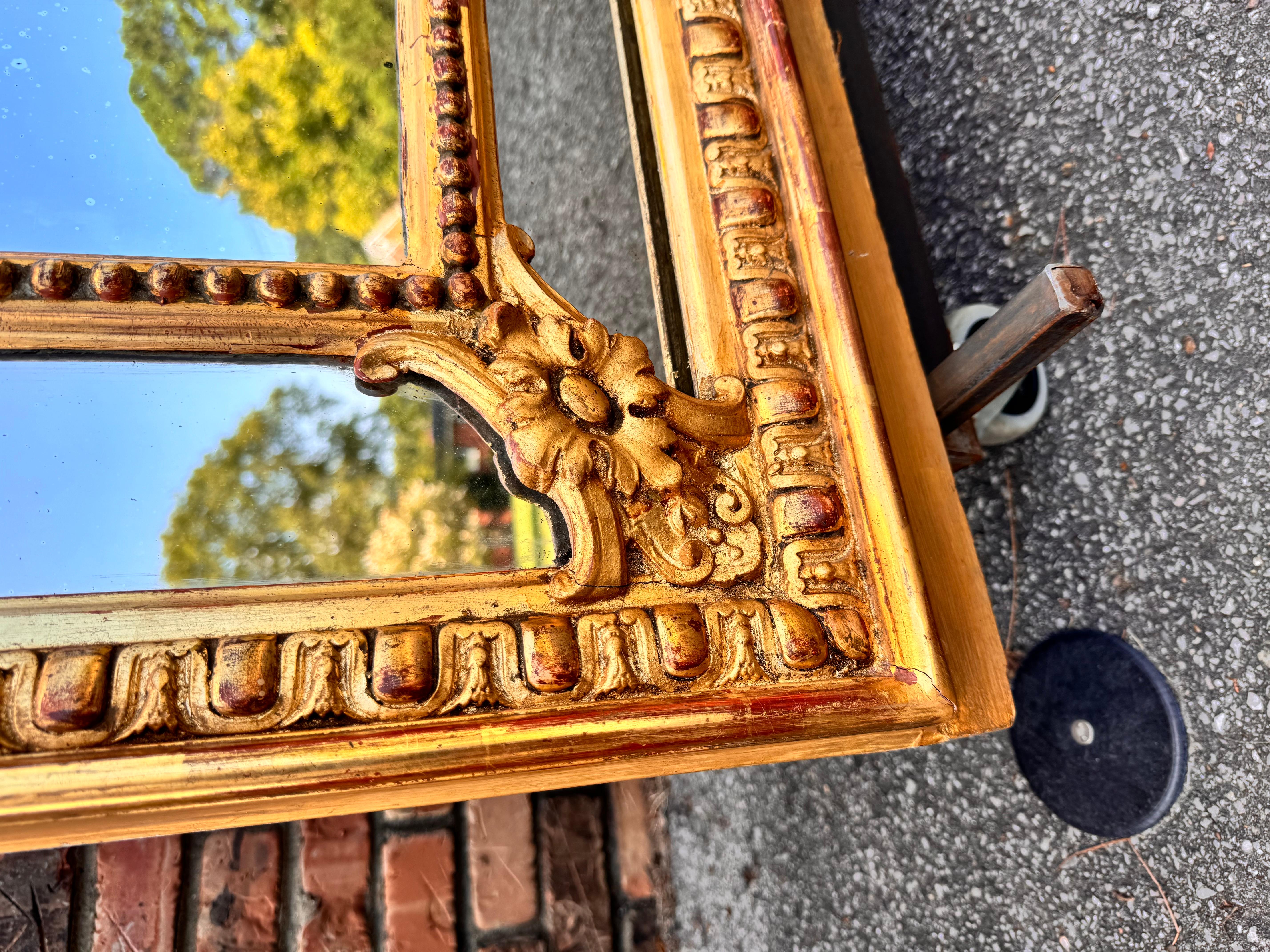 Espejo francés Gran Estilo Luis XVI del siglo XIX en Bueno estado para la venta en Nashville, TN
