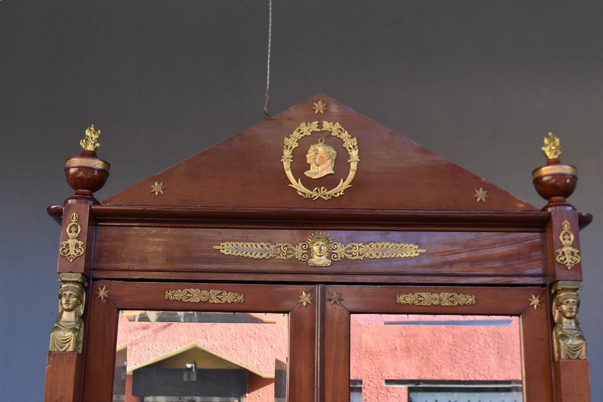 19th century mirror cabinet mahogany Empire style called 