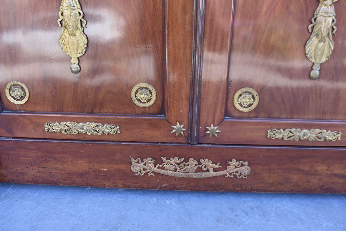 19th Century Mahogany Empire Style Cabinet 2