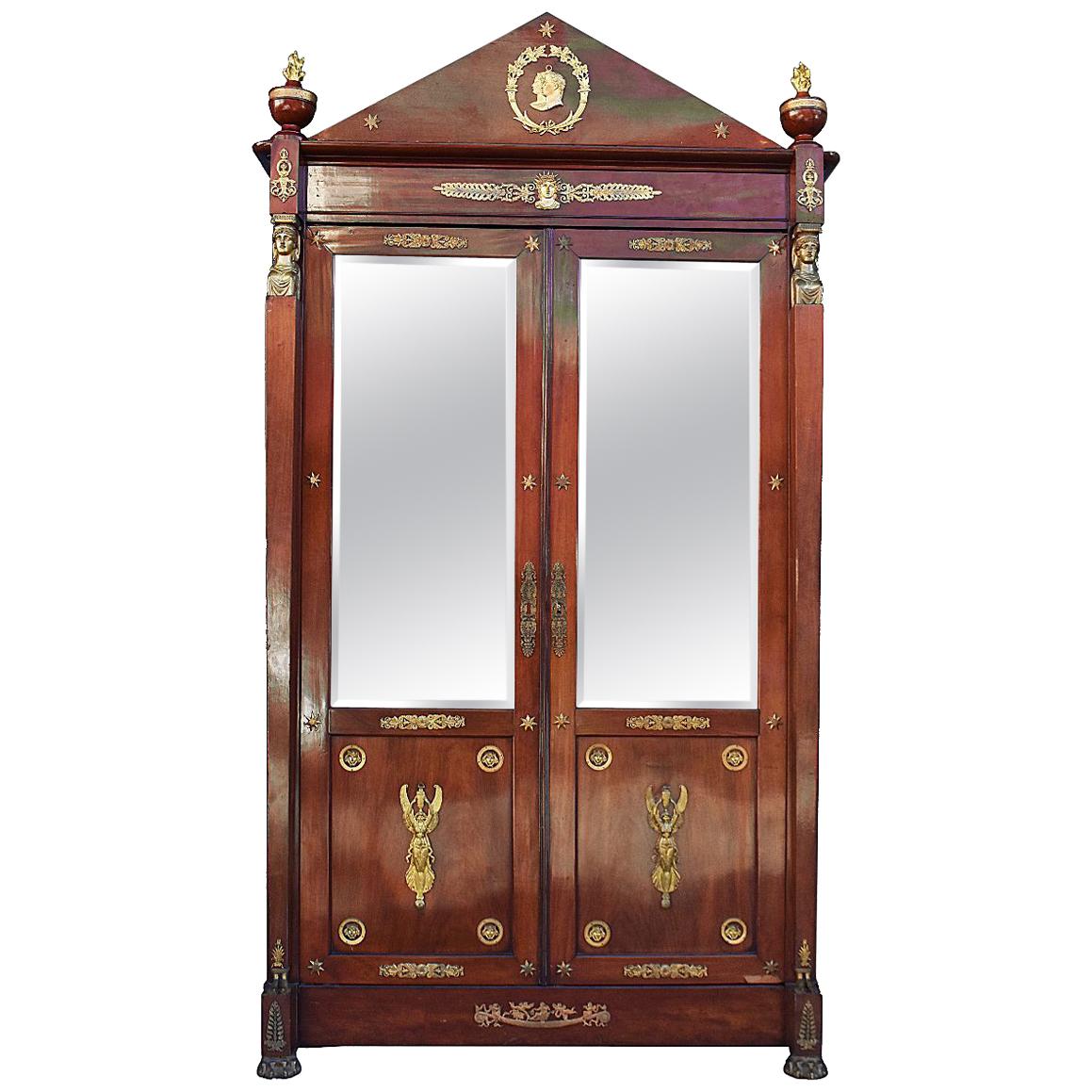 19th Century Mahogany Empire Style Cabinet