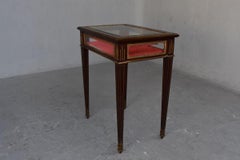 19th Mahogany Vitrine-Table in Louis XVI Style
