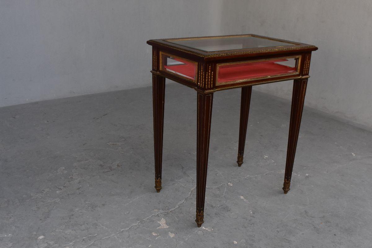French 19th Mahogany Vitrine-Table in Louis XVI Style For Sale