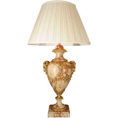 19th Marble Louis XVI Rams head lamp