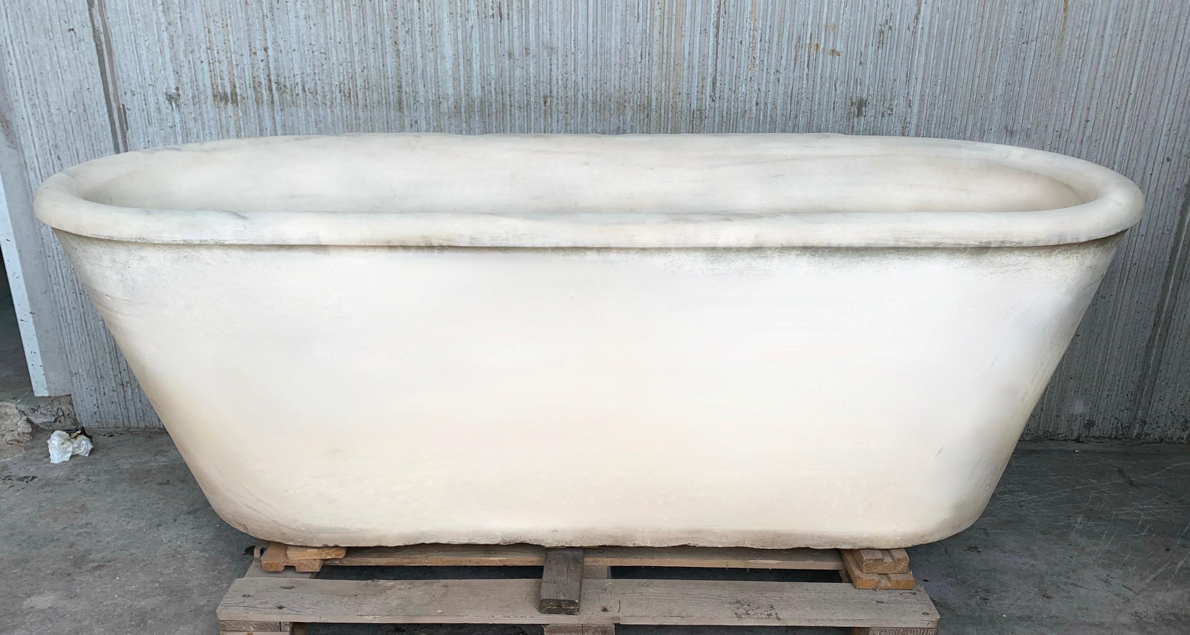 19th Masterpiece Carrara Marble Oval Bathtub 1