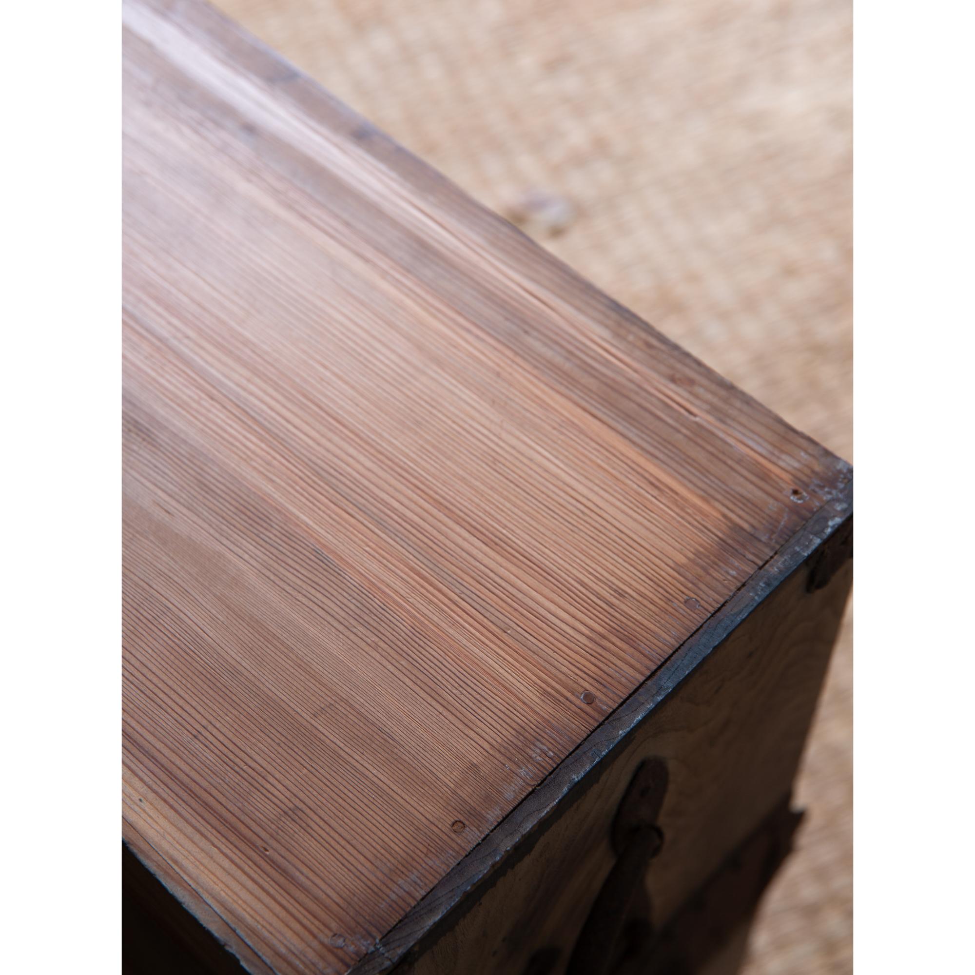 Cassettiera antica giapponese di epoca Meiji del 19° secolo keyaki tansu wabi sabi urushi 13