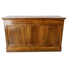19th Mid-C French Walnut Desk or Shop Counter Meuble De Metier with Cash Drawer