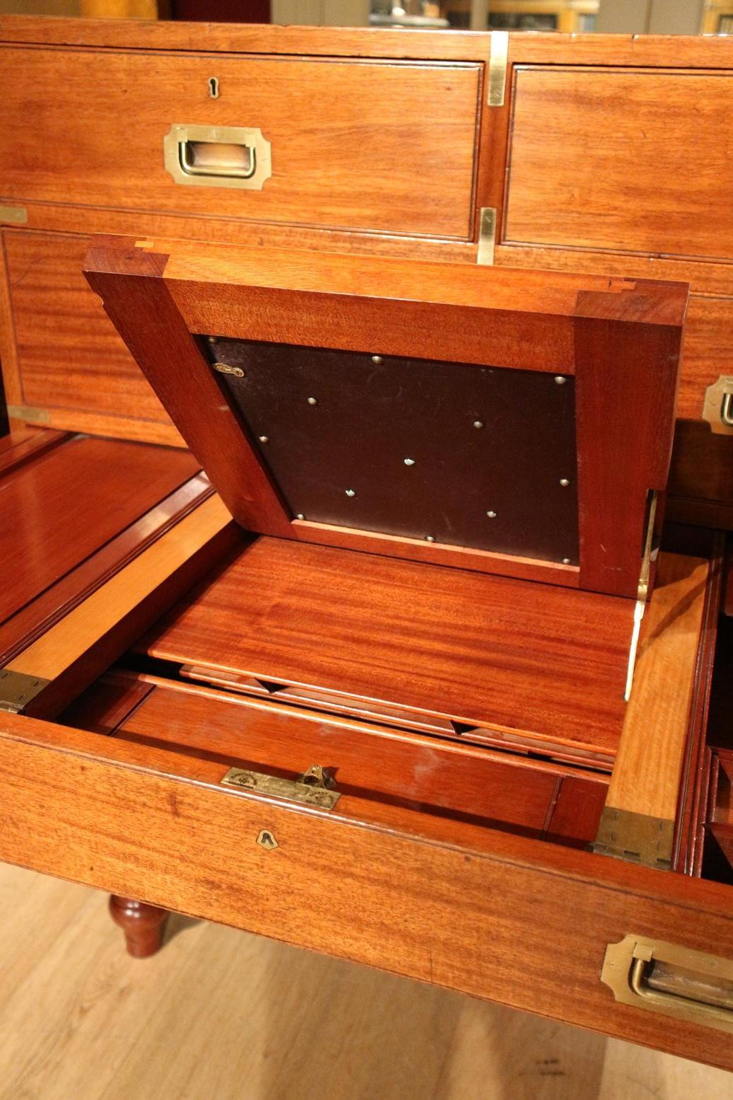 19th Military Chest with Secretaire Drawer 4