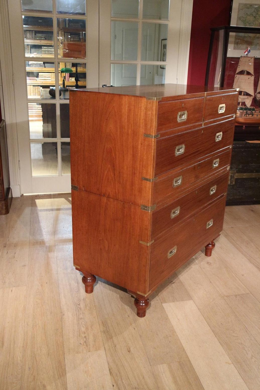 19th Military Chest with Secretaire Drawer 8