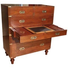 19th Military Chest with Secretaire Drawer