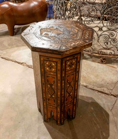 19th Moroccan Octagonal Side Table with Marquetry