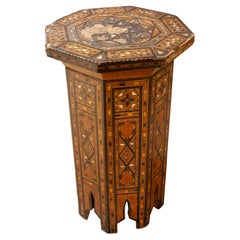 19th Moroccan Octagonal Side Table with Marquetry