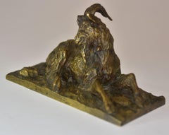 19th Century Mouflon at Rest Bronze with Medal Patina by Fratin