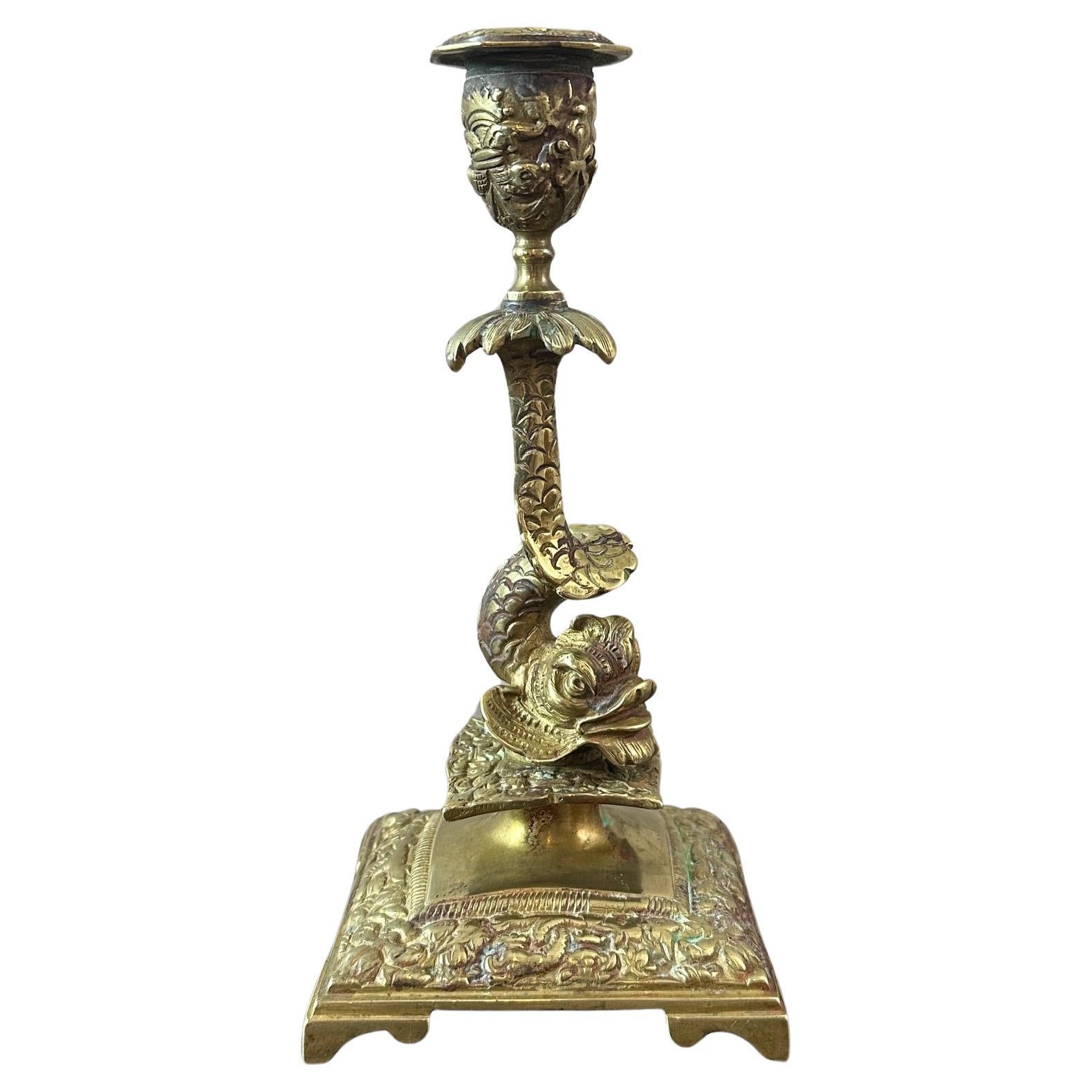 Chandelier en bronze Napoléon III du 19ème siècle avec un dauphin
