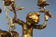 19th Napoleon III Period Gilt Bronze Chandelier with Putti