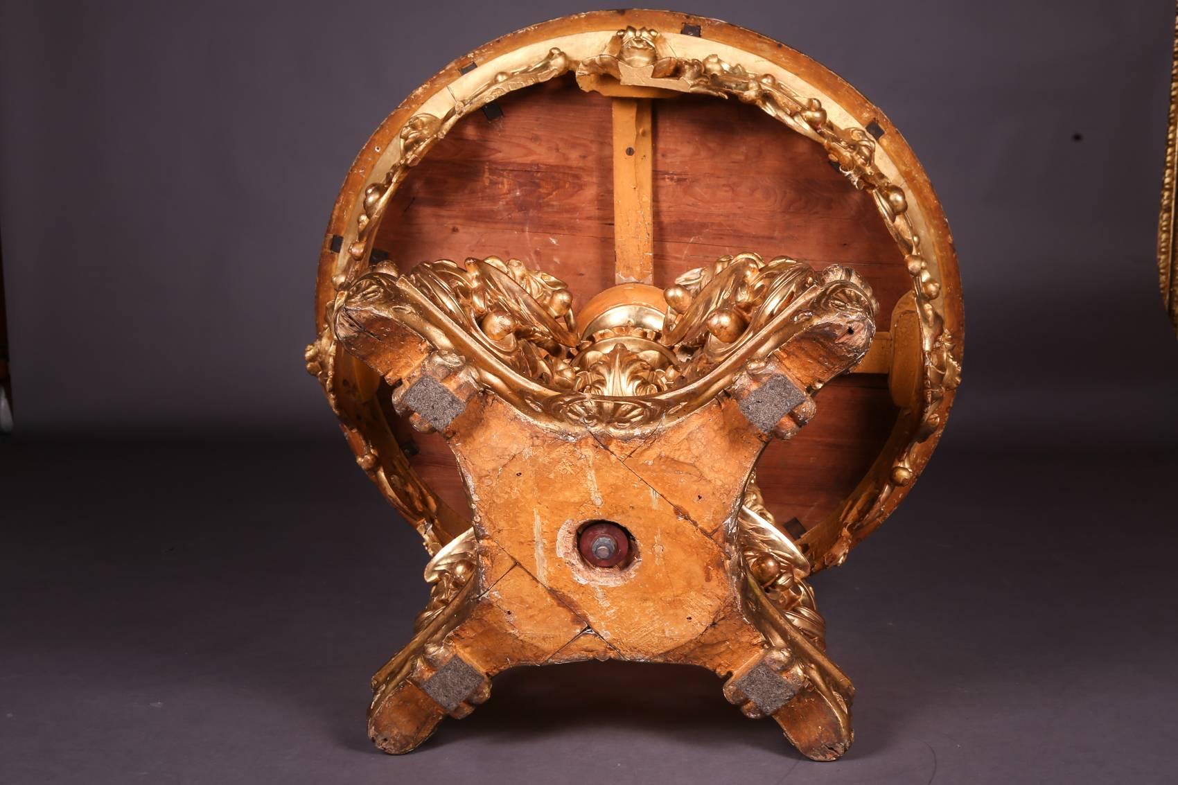 19th Napoleon III Salon Table Giltwood 4