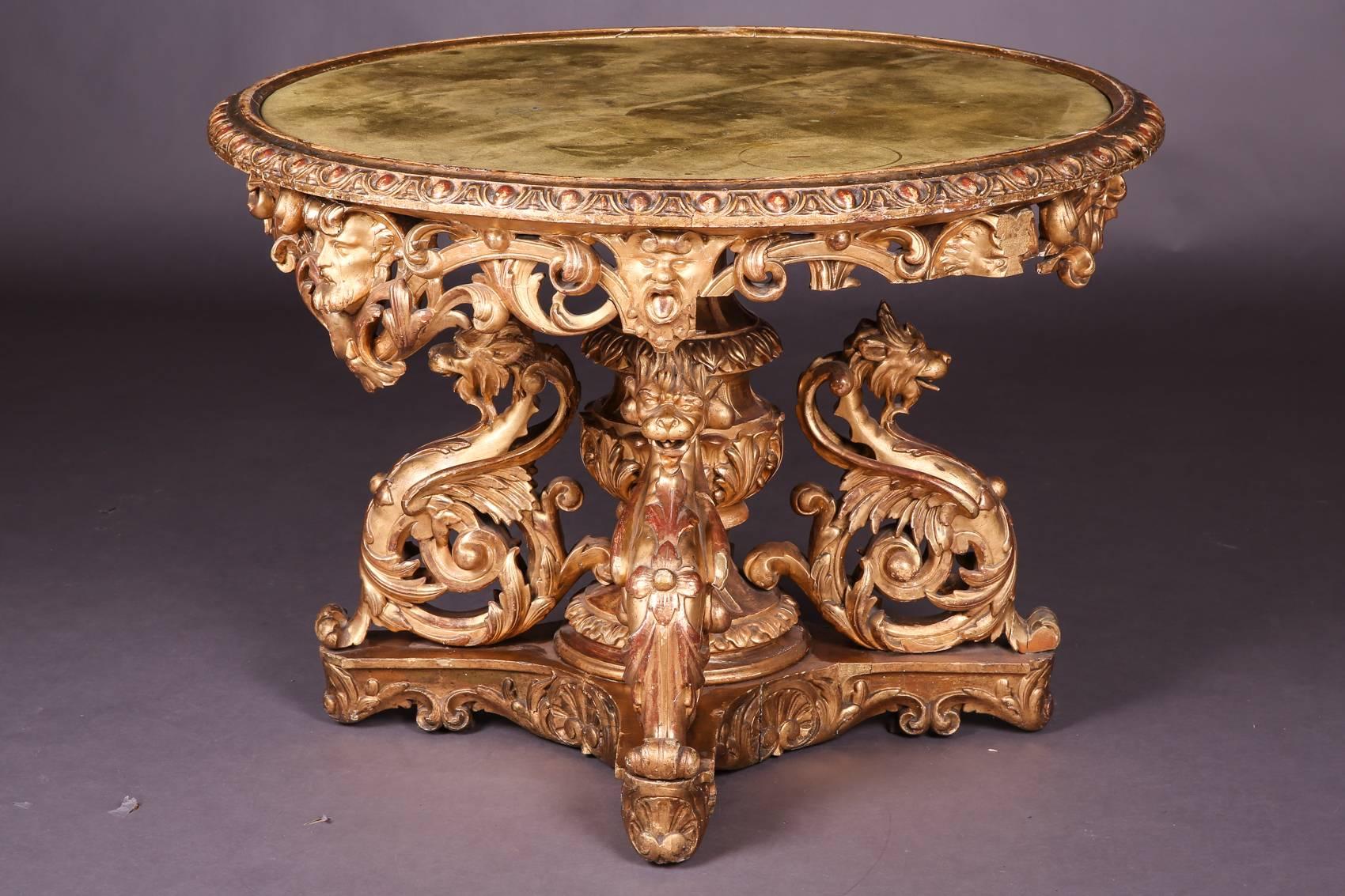 19th Napoleon III Salon Table Giltwood For Sale 2