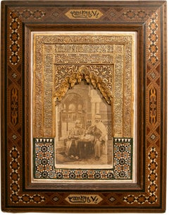 19th Nasrid inlaid model with Orientalist photograph, Granada