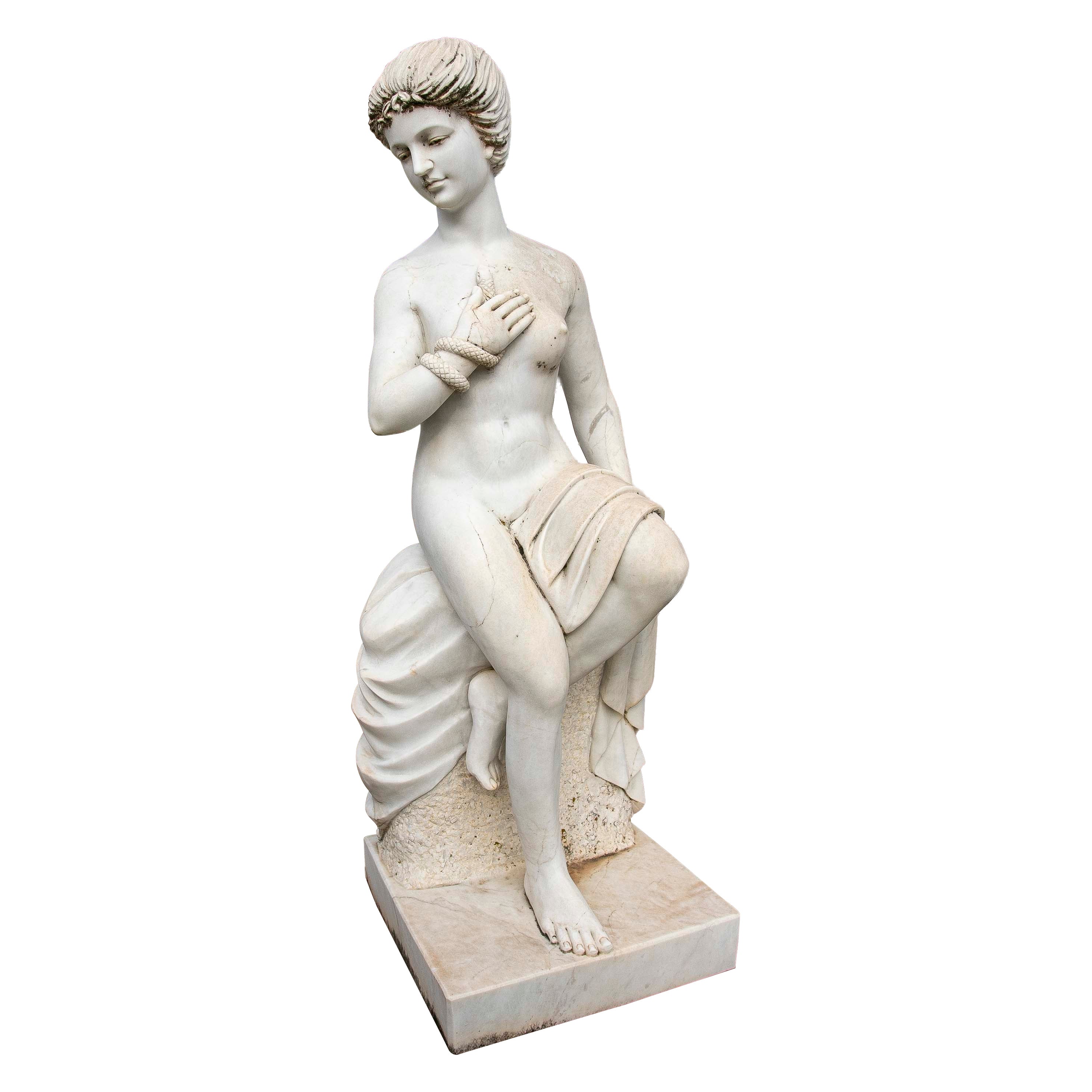 19th Neoclassical Style Marble Sculpture of a Female Figure