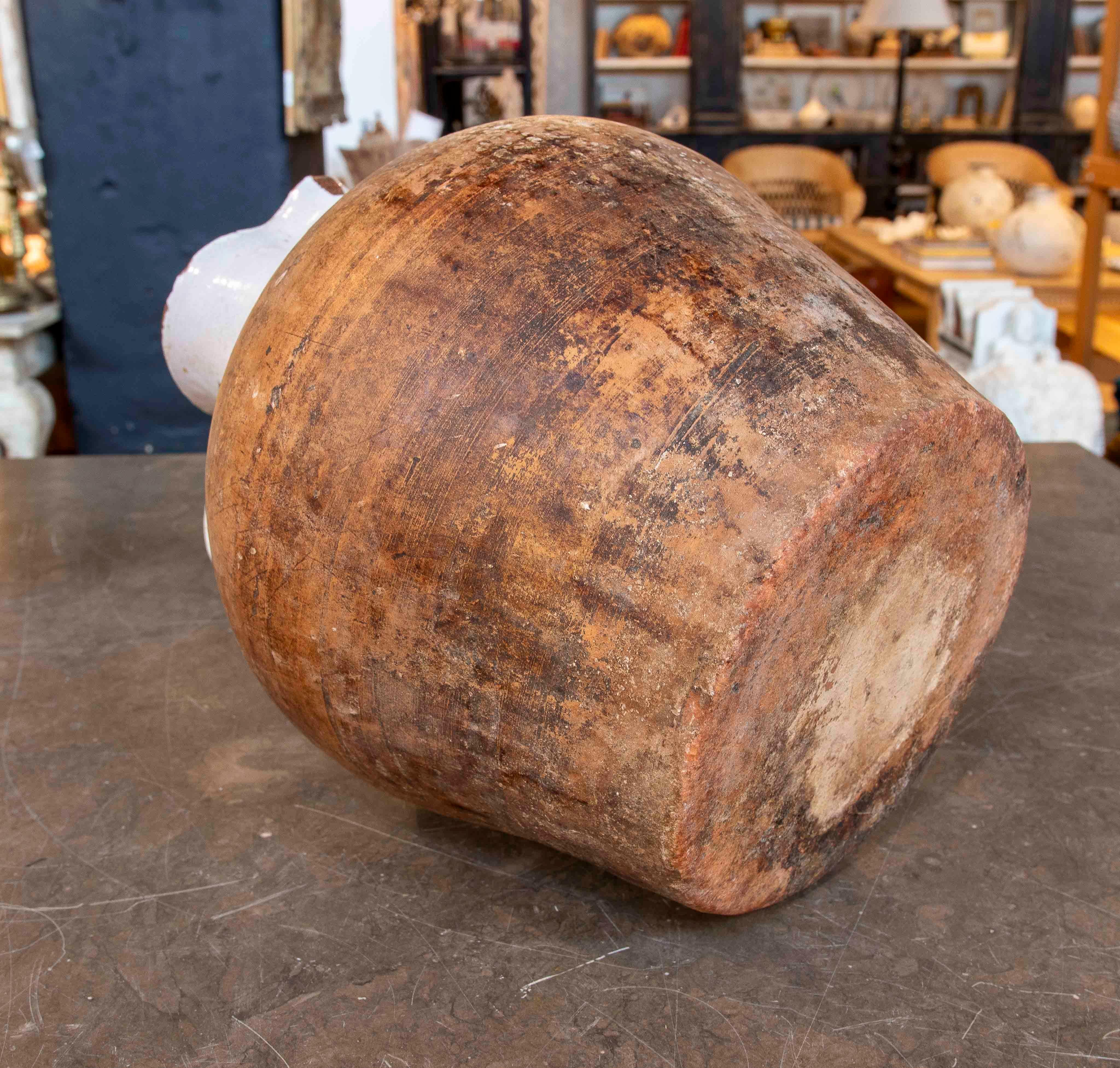 19. altes spanisches JAR aus Ton, oben glasiert im Angebot 5