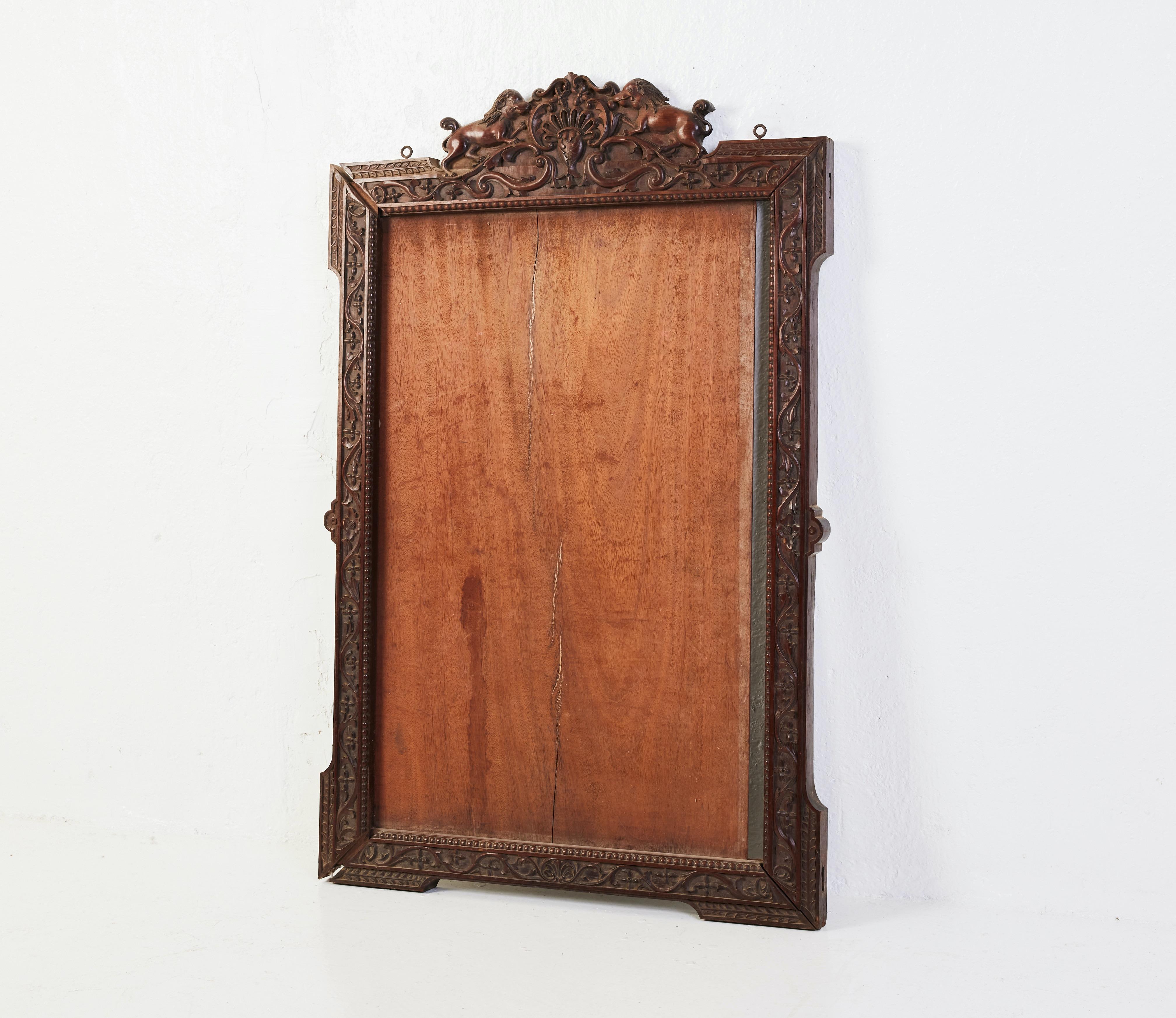 Chinese Export 19th or 20th Century Antique Asian Mirror Frame For Sale