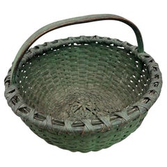 19th Original  Green Painted Basket