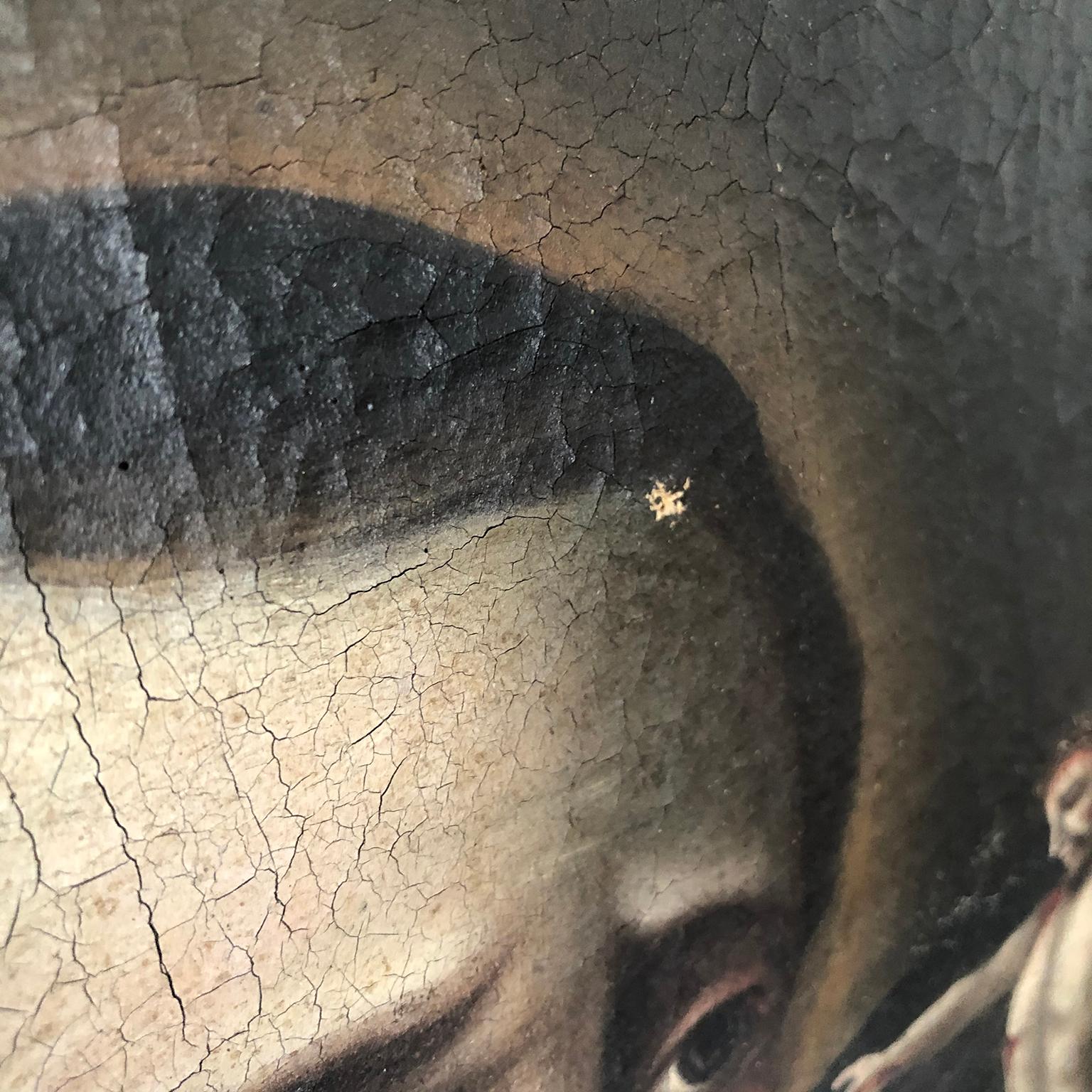 Artisanat Huile sur toile mexicaine originale du 19ème siècle représentant San Juan Nepomuceno en vente