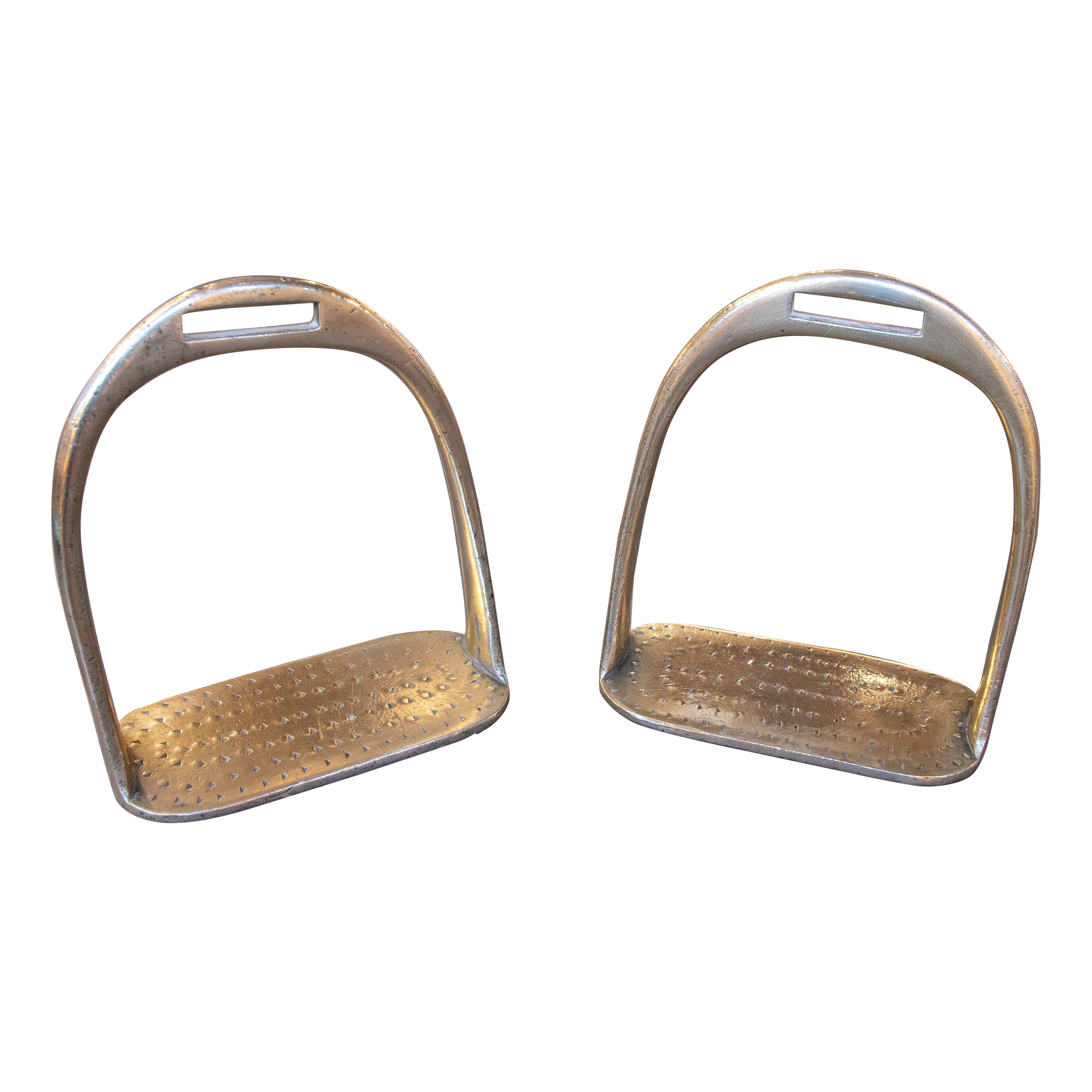 19th Pair of Bronze Stirrups of Horse Saddle For Sale