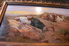 19th Pair of Century Orientalist Paintings with Desert Scenes