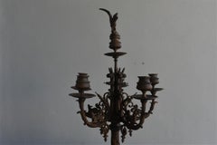 19th Pair of Large Bronze Candlesticks by Jules Moigniez