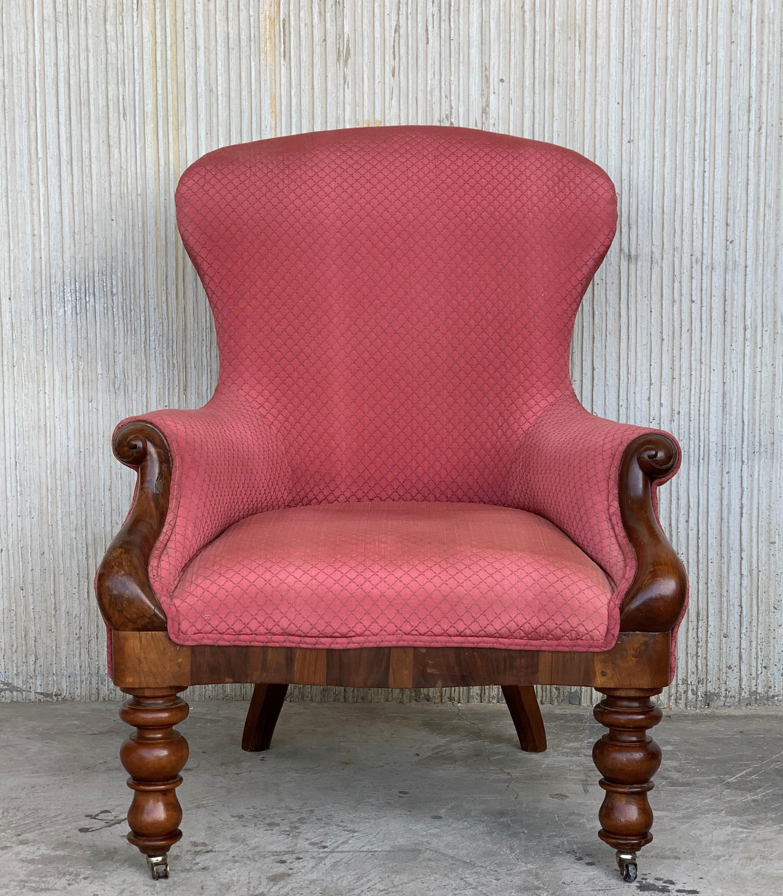 19th century pair of Louis XV bergère armchairs in red upholstered.
Really very comfortable.


Measure: Arm height 22in.

 