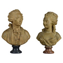 19th Century, Pair of Terracotta French Busts